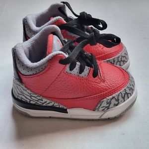 Nike Air Jordan 3 Toddler Retro 3 III Fire Red Cement Shoes CQ0489 600 Size 4 C